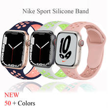 Ремешок спортивный для Apple watch band 42 мм 38 мм 44 мм 40 мм, силиконовый браслет для iwatch apple watch 6/5/SE/4/3/2/1 44 42 мм 2024 - купить недорого