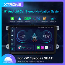Xtrons 9 "android 10.0 carro estéreo gps para vw volkswagen golf passat touran tiguan sharan dsp carplay 4g wifi 4 + 64gb sem dvd 2024 - compre barato