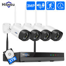 Hiseeu 8CH 3MP Беспроводной Видеонаблюдения Набор камер наблюдения с 10,1 "монитор для 1536P 1080 2MP открытая камера безопасности, Системы набор 2024 - купить недорого