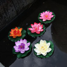 1PCS 10CM Artificial Fake Lotus Flower Leafs Foam Lotus Flowers Water Lily Floating Pool Plants Wedding Garden Decoration 2024 - buy cheap