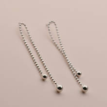 Silver Color Round Bead Pendant Ear Line Chain Drop Dangle Earrings For Women Long Tassel Earrings Jewelry Gift 2024 - buy cheap