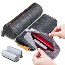 Retro Felt Pencil Pen Case Cosmetic Makeup Coin Pouch Zipper Bag Portable Purse School Stationery Office Supplies 2024 - buy cheap