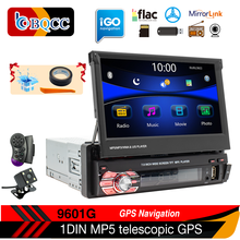 1 din estéreo rádio do carro mp4 gps navegação tela dupla hd 7 polegada retrátil monitor de toque bluetooth sd usb carregador 2024 - compre barato