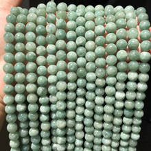 Jades birmanos de piedra Natural, cuentas sueltas redondas para la fabricación de joyas, pulsera y collar DIY, hebras de 15 ", 6/8/10/12mm 2024 - compra barato