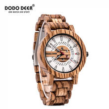 DODO-Reloj de madera con diseño de ciervo para hombre, cronógrafo de cuarzo japonés hecho a mano, con indicador automático de fecha, de pulsera, regalo, OEM 2024 - compra barato