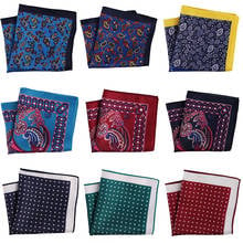 Yishline lenço de bolso masculino quadrado e estampado, acessórios de roupa para homens com estampa de caxemira 2024 - compre barato