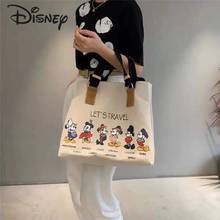 Disney-Bolso de lona con estampado de dibujos animados, bolsa de hombro de gran capacidad, multifuncional, resistente, ecológico, ideal para viajar, gran oferta 2024 - compra barato