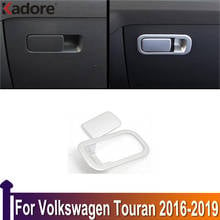 Acessórios do carro para volkswagen touran 2016 2017 2018 2019 abs fosco caixa de luva guarnição capa emblema decore capa 2024 - compre barato