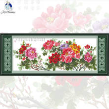 JoySunday Peony Verve Chinese Flower Design Drawing Set Embroidery Cross Print Canvas Cross Stitch Kit for Home Decor Wholesale 2024 - buy cheap