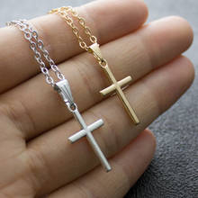 Simple Classic Fashion Gold Silver Color Cross Pendant Girl Short Long Chain Necklaces Jewelry for Women Men 2024 - buy cheap