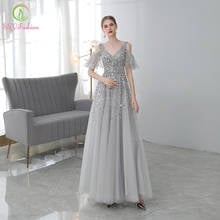 SSYFashion New Luxury Sequins Evening Dress Sexy V-neck Floor-length Beading Party Elegant Long Formal Prom Gowns for Women 2024 - buy cheap