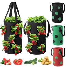 Hanging Strawberry Grow Bags Felt Planter Pots Fabric Growing Bags Vertical Vegetable Growing Pots Garden Planting Container 2024 - buy cheap