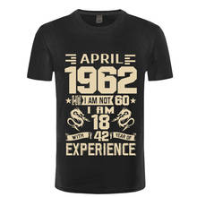 2021 nova janeiro fevereiro março abril junho julho 1962 anos agosto setembro camisa masculina manga curta t camisa impressa casual 2024 - compre barato