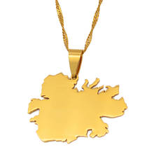 Anniyo  (3.4cm Pendant）Antigua Island Map Pendant Necklaces for Women Girls Gold Color Jewelry #097721 2024 - buy cheap