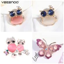 Opal Stone Women Brooches Lovely Cartoon Crystal Butterfly Animal Insect Rhinestone Pins Man Angel Model Multi Style Gifts 2024 - buy cheap