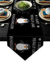 Caminos de mesa realmente me gustan los pingüinos para decoración de fiesta de boda, camino de mesa moderno, Decoración de cocina para el hogar 2024 - compra barato