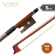 NAOMI 5 шт./1 комплект Цезальпиния лук студент для скрипки для начинающих учащихся Студент 3/4 скрипки с бантом 2024 - купить недорого