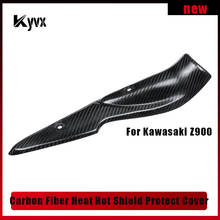Sistema de escape para motocicleta, protector de calor de fibra de carbono, cubierta de protección, tubo medio deslizante para Kawasaki Z900 2024 - compra barato