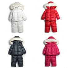 Conjunto de roupas quentes para meninos e meninas, casaco de neve quente para crianças, novo, 2019 2024 - compre barato