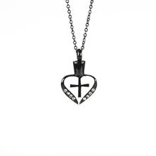 Cross My Heart Cremation Jewelry Memorial Keepsake Stainless Steel Urn Ashes Holder Pendant Necklace For Men Women Religious 2024 - buy cheap