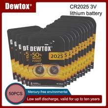 50PCS Original For DEWTOX CR2025 Button Cell Battery 3V Lithium Batteries for Watch Toy Computer Calculator Control DLCR 2025 2024 - buy cheap