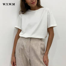 WYWM New Cotton Women Tshirts Summer Harajuku Loose Solid Basic T Shirts Korean Casual O Neck Tees Plus Size Female Sexy Tops 2024 - buy cheap