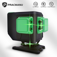 Pracmanu multifunction 3d 12 linhas linha transversal nível laser verde feixe de linha com controle remoto & bateria li-ion para piso telhas 2024 - compre barato