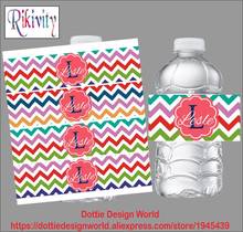 Rikivity-etiquetas abstractas personalizadas zigzag para botella de agua, vino, cerveza, dulces, envoltorio para Bar, pegatinas, decoración para fiesta de cumpleaños, recuerdo 2024 - compra barato