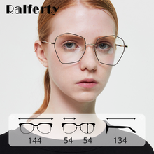 Ralferty óculos de olho feminino, óculos estilosos de polígono para mulheres, armação para lentes ópticas, óculos feminino zero no dioptria w18031 2024 - compre barato