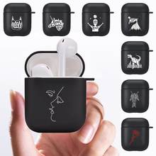For Apple Airpods 1st 2nd White Picture Protective Sleeve Matte Black Silicone Wireless Bluetooth Earphone Case Accessories 2024 - buy cheap