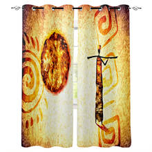 Africa Yellow Picture Totem Text Window Curtains For Living Room Kitchen Bedroom Modern Window Treatments Drapes Blinds 2024 - buy cheap