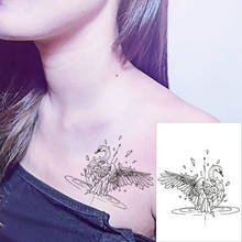 Waterproof Temporary Tattoo Sticker cartoon swan bird small art black fake tatto flash tatoo hand leg arm back for kid men women 2024 - buy cheap