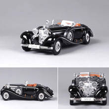 Modelo de carro clássico vintage 500k, escala 1:18, carrinho de liga metálica, revestido, coleção de veículos, brinquedo infantil 2024 - compre barato