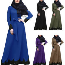 Muslim Abaya Dress Woman Vintage Islamic Clothing Elegant Lace Kaftan Dubai Turkey Long Sleeve Party Evening Gown Jilbab Ramadan 2024 - buy cheap
