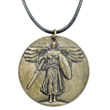 Nostalgia Archangel Holding Sword And Shield Protection Angel Wings Amulet Men Pendant Vintage Necklace 2024 - buy cheap