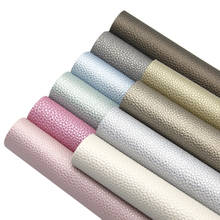 Juego de sábanas metálicas de piel sintética, tela de cuero sintético, 20x33cm, con patrón de lichi, para lazos y pendientes, Material para manualidades 2024 - compra barato