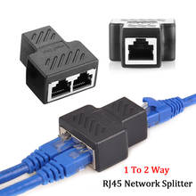 1/2/5Pcs 1To2 Way LAN RJ45 Ethernet Cable Splitter Plug RJ45 Network Ethernet Connector Coupler RJ45 Cat5/Cate6 Ethernet Jumper