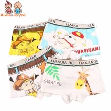 4Pc/lot Children's Cotton Underwear Boy Cartoon Boxer Panties Baby Boys Underpants Giraffe Animal Pattern Boxer Suit 2-10years 2024 - buy cheap