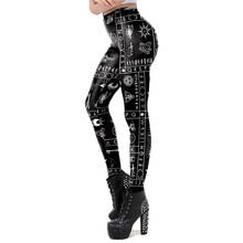 Ouija imprimir sexy leggings magros para mulheres menina empurrar para cima leggins calças de cintura alta activewear gótico goth preto cor punk 2024 - compre barato