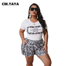 Chándales de talla grande para mujer, conjunto de dos piezas con Top de manga corta y pantalones, con estampado de letras, ropa informal para L-3XL G5021 2024 - compra barato