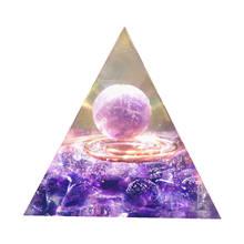 Handmade Orgonite Pyramid Amethyst Crystal Sphere Quartz Energy Healing Orgone Reiki Pyramide Gift 2024 - buy cheap