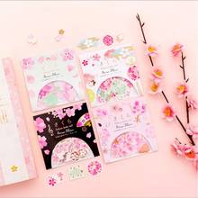 Adesivos japoneses flor de cerejeira planta desenhos animados, livro de recortes de mão 32 un crianças 2024 - compre barato