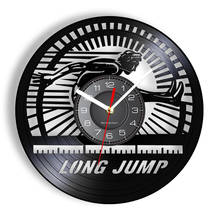 Long Jump Athlete Wall Clock Track and Field Vinyl Record Wall Clock Home Decor Modern Design Decorative Clock Long Jumpers Gift 2024 - buy cheap