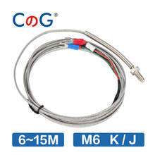 Sensor de temperatura termopar para controlador de temperatura Industrial, de 6m Cable de alambre, 8m, 10m, 15M, tornillo CG WRNT-02 M6 tipo K J 2024 - compra barato