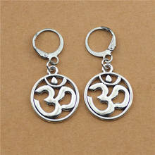 New Buddhist Yoga Jewelry OHM OM AUM Charm Buddha Tibetan Silver Color Metal Pendant Drop Earrings for Women Girls 2024 - buy cheap