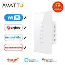 AVATTO Tuya WiFi/Zigbee Smart Light Switch, Neutral Wire/No Neutral Wire Required Wall Touch Switch Work with Alexa, Google Home 2024 - buy cheap
