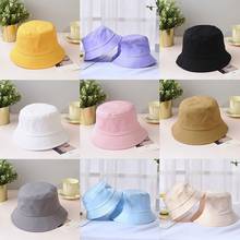 Sombreros de cubo de algodón Unisex, Sombrero de Panamá con protector solar de verano, Color puro, sombrero de pescador al aire libre, gorra de playa 2024 - compra barato