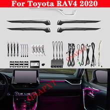 Juego de 64 colores para Toyota RAV4 2020, botón y Control por aplicación, luz ambiental decorativa, lámpara LED de atmósfera, tira iluminada 2024 - compra barato