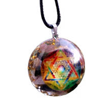 Colgante colorido de turmalina orgonita, collar de Chakra orgón, piedra de cristal Natural, protección EMF, herramienta de meditación Reiki, joyería 2024 - compra barato