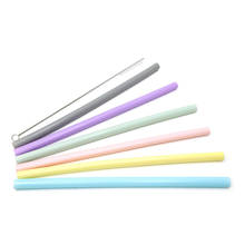 6Pcs Reusable Silicone Drinking Straws Set Extra Long Flexible Straws with Cleaning Brushes for  Bar Party Straws 2024 - buy cheap